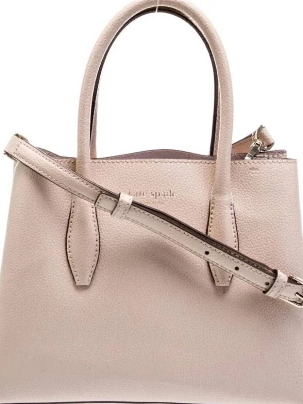 Kate Spade NY Warm Beige Leather Crossbody Bag Purse Satchel